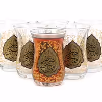 ست 6 عددی استکان کمر باریک دسته دار با شعار یا قمر بنی هاشم


