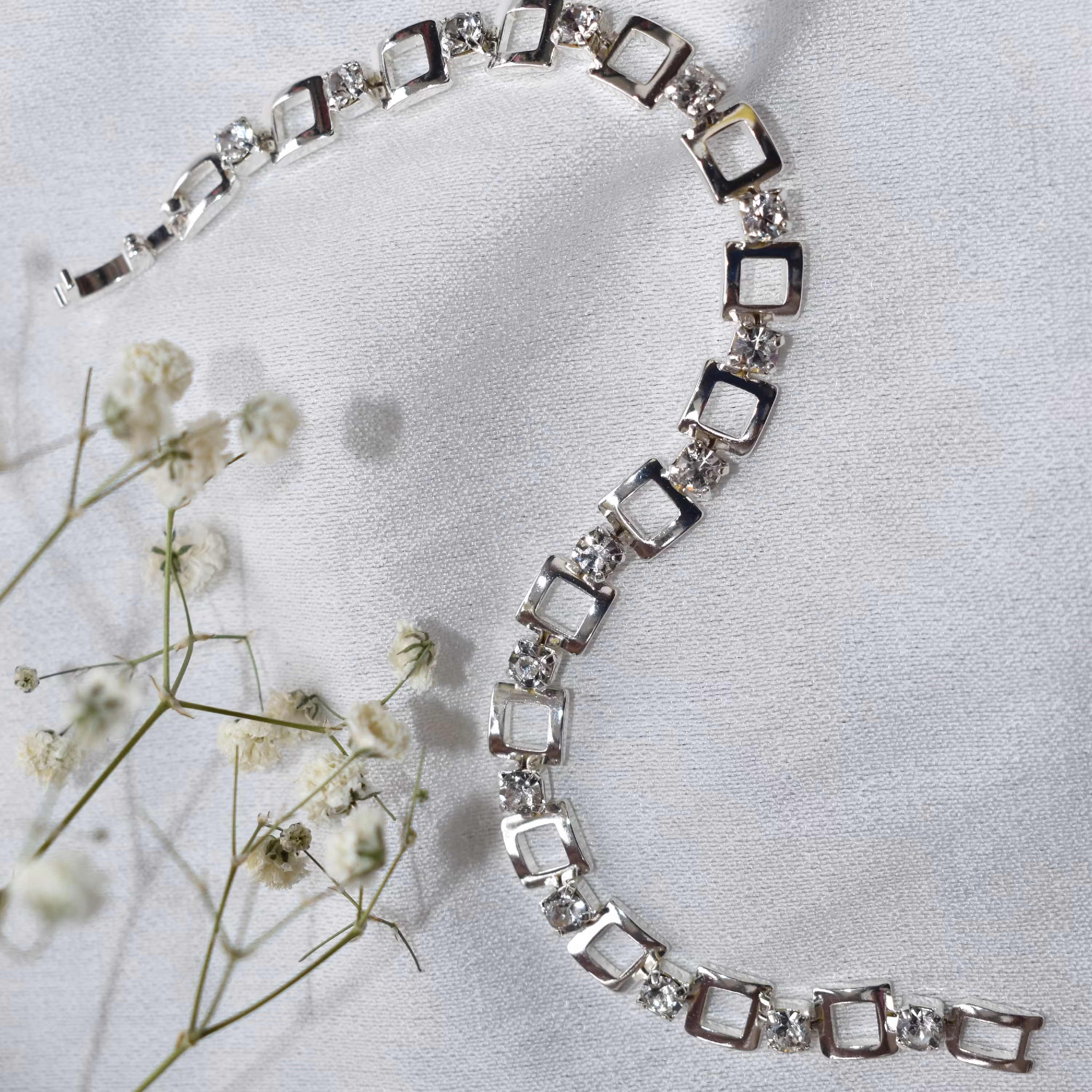 دستبند سیلور نگین دار