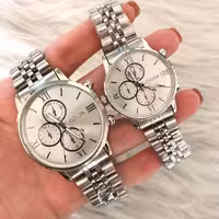 ست ساعت زنانه و مردانه سیتیزن بندنقره ای 