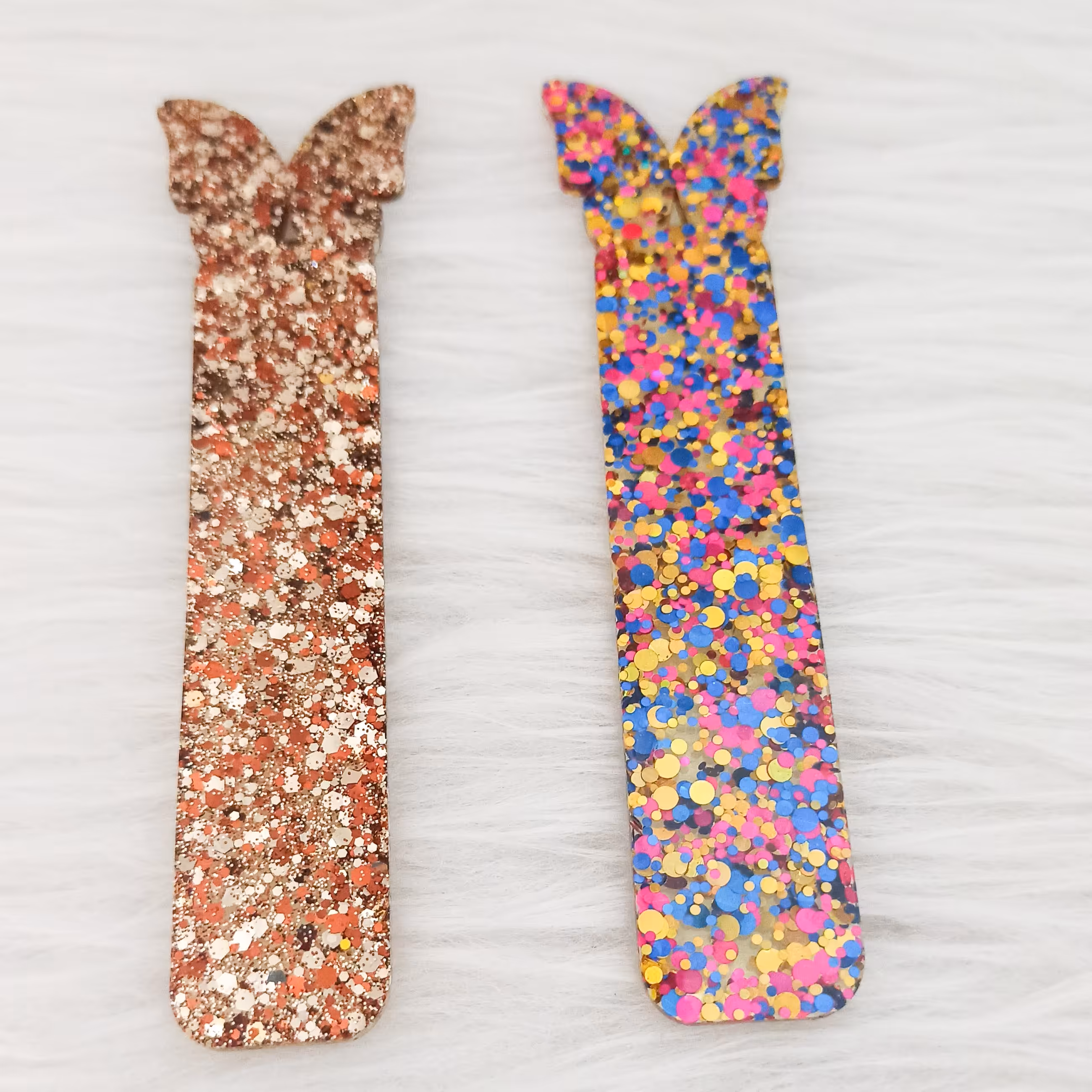 بوکمارک رزینی دستساز طرح پروانه 15 سانت