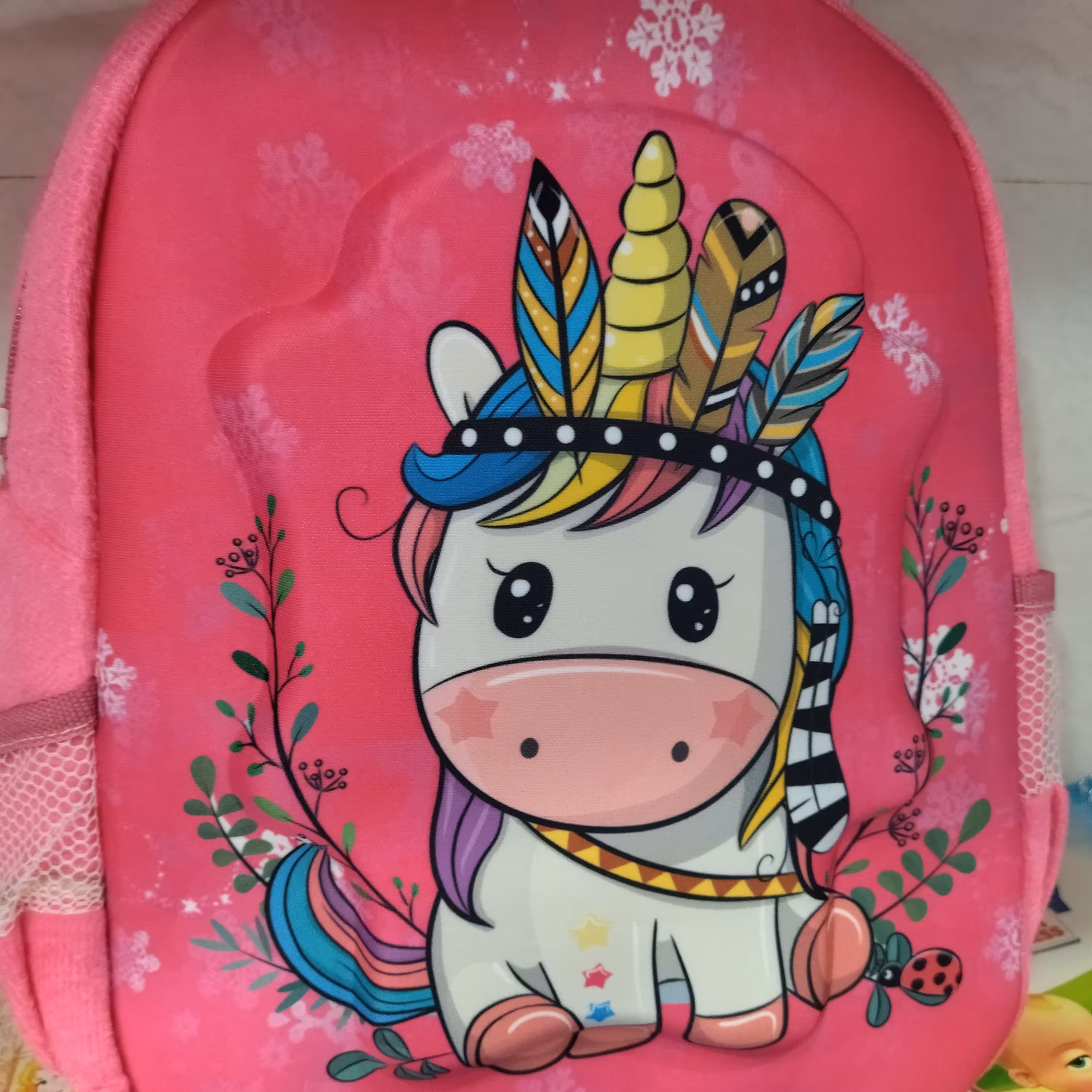 کوله ی مهد مخملی برجسته تک زیپ 