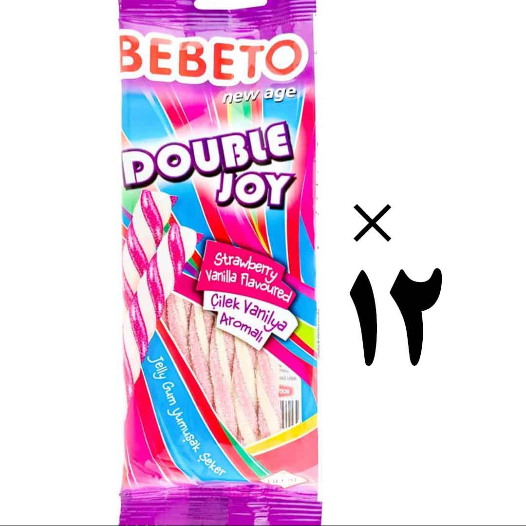 پاستیل نواری پیچ دورنگ ببتو 12 عددی Bebeto