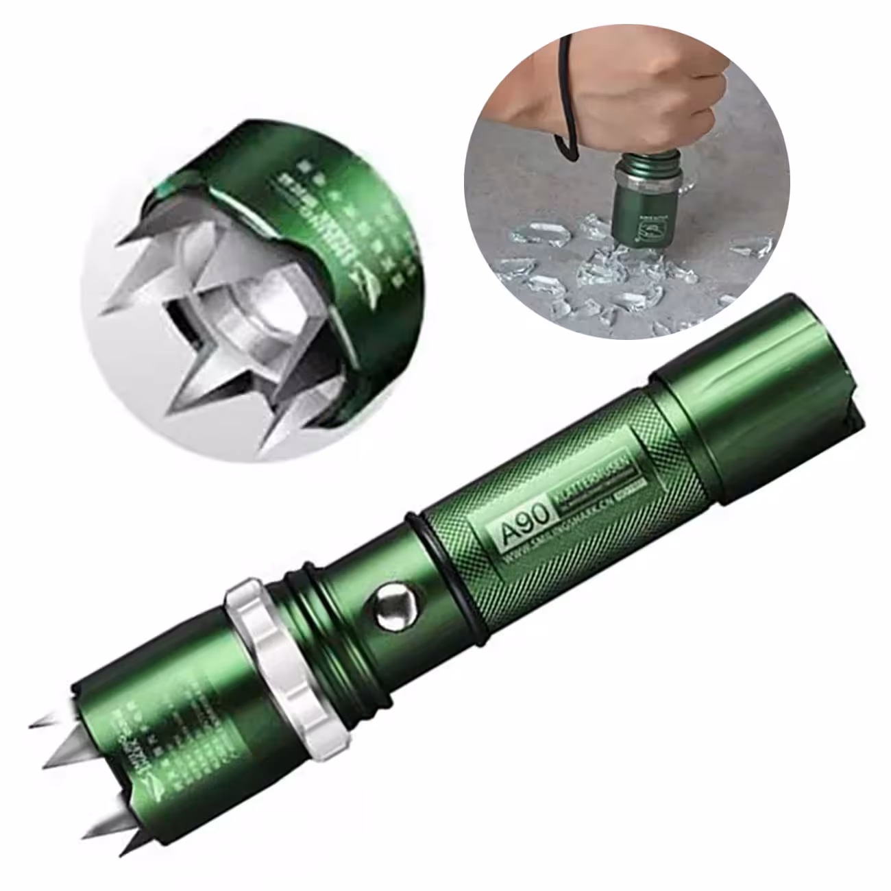 چراغ قوه شارژی ضدآب پلیسی و دفاع شخصی قدرتمند اسمایلینگ شارک A90