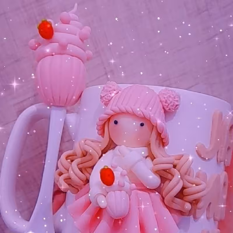 ست قاشق و ماگ عروسکی دختر