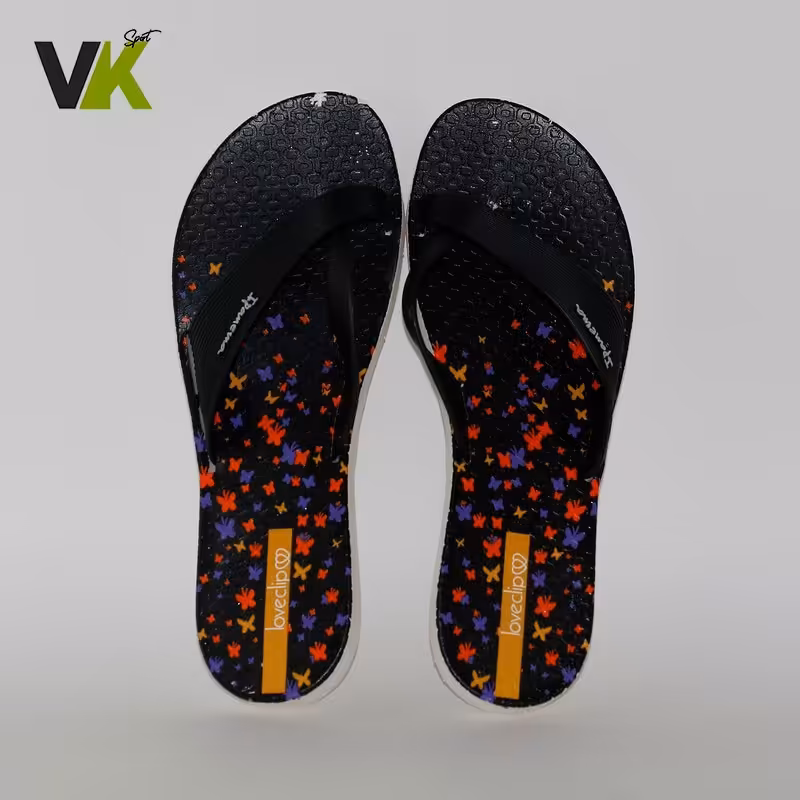 دمپایی النا طرح پروانه پایون رنگ مشکی قبل از ثبت سفارش موجودی بگیرید