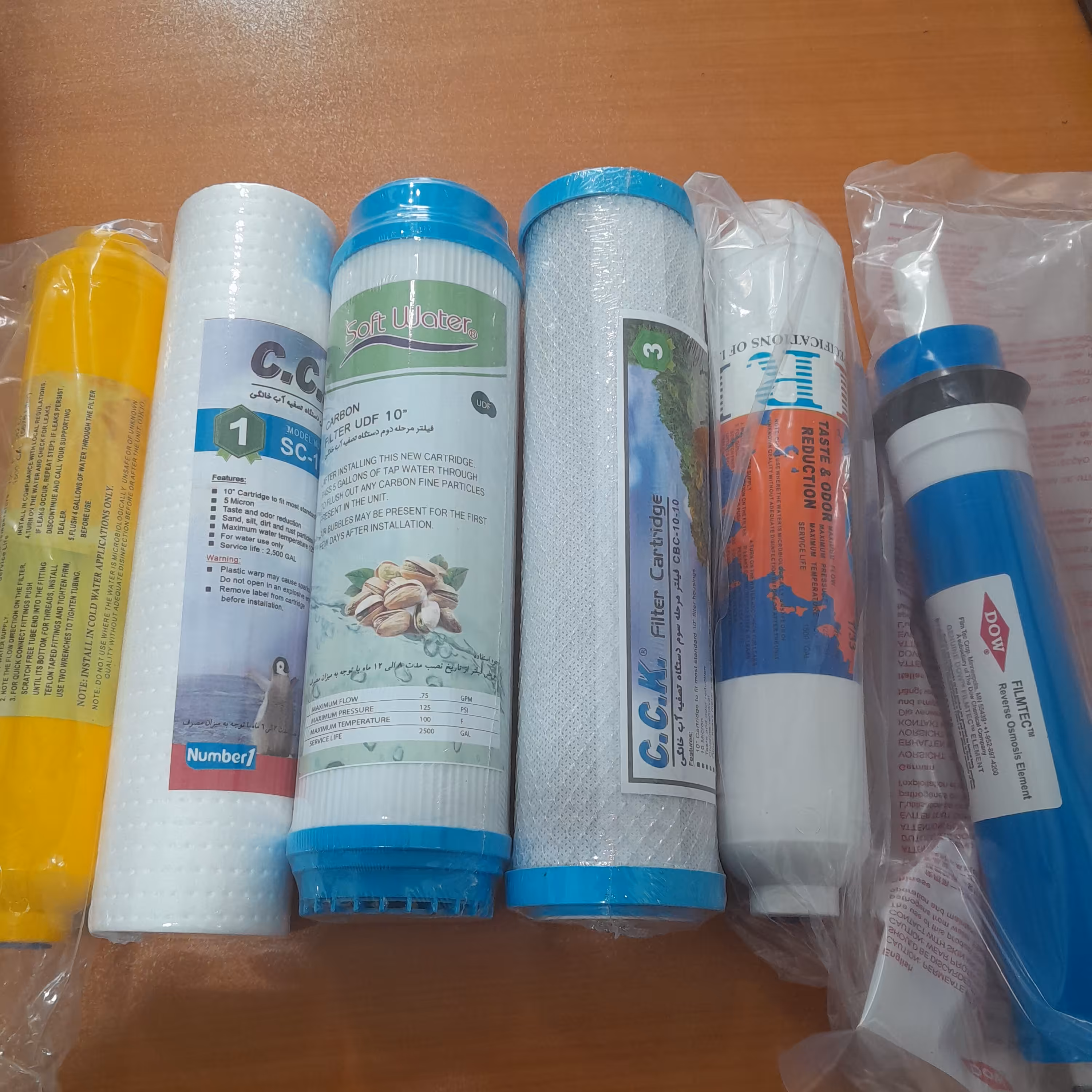 پک کامل فیلتر های تصفیه آبی (6 مرحله کامل)