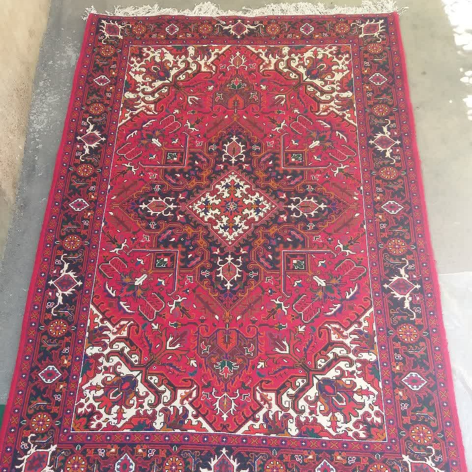 یک جفت فرش دستباف 6متری طرح الوار قرمز