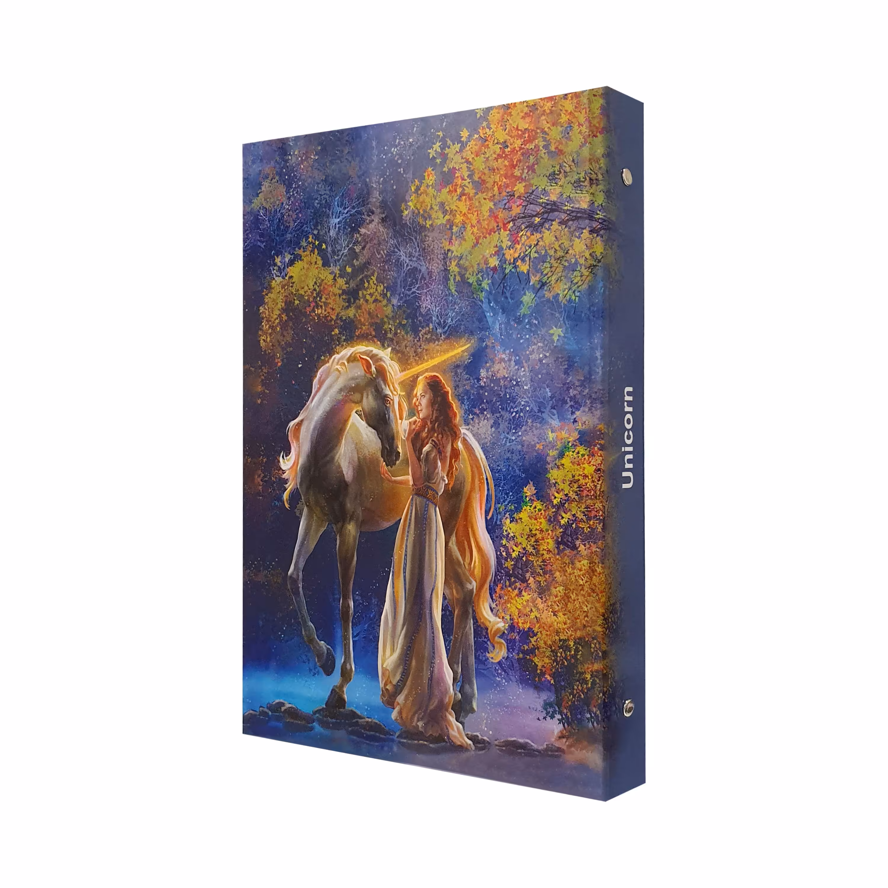 دفتر کلاسوری 100 برگ پدیده نقش مدل 26 حلقه کالکشن انیمیشن طرح unicorn کد 03