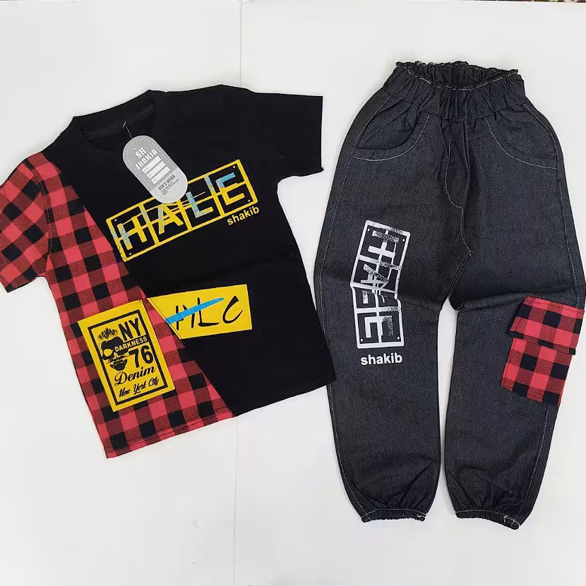 ست تیشرت و شلوار تیشرت پنبه سوپر شلوار تنسل(لی کاغذی)کیفیت عالی پسرانه سایز  40 و 45 و 50 رنگبندی قبل ثبت موجودی بگیرید 