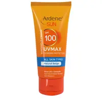 کرم ضد افتاب رنگی 100 SPF آردن سان مدل UVMAX مناسب انواع پوست حجم 50 میل- بژ طبیعی