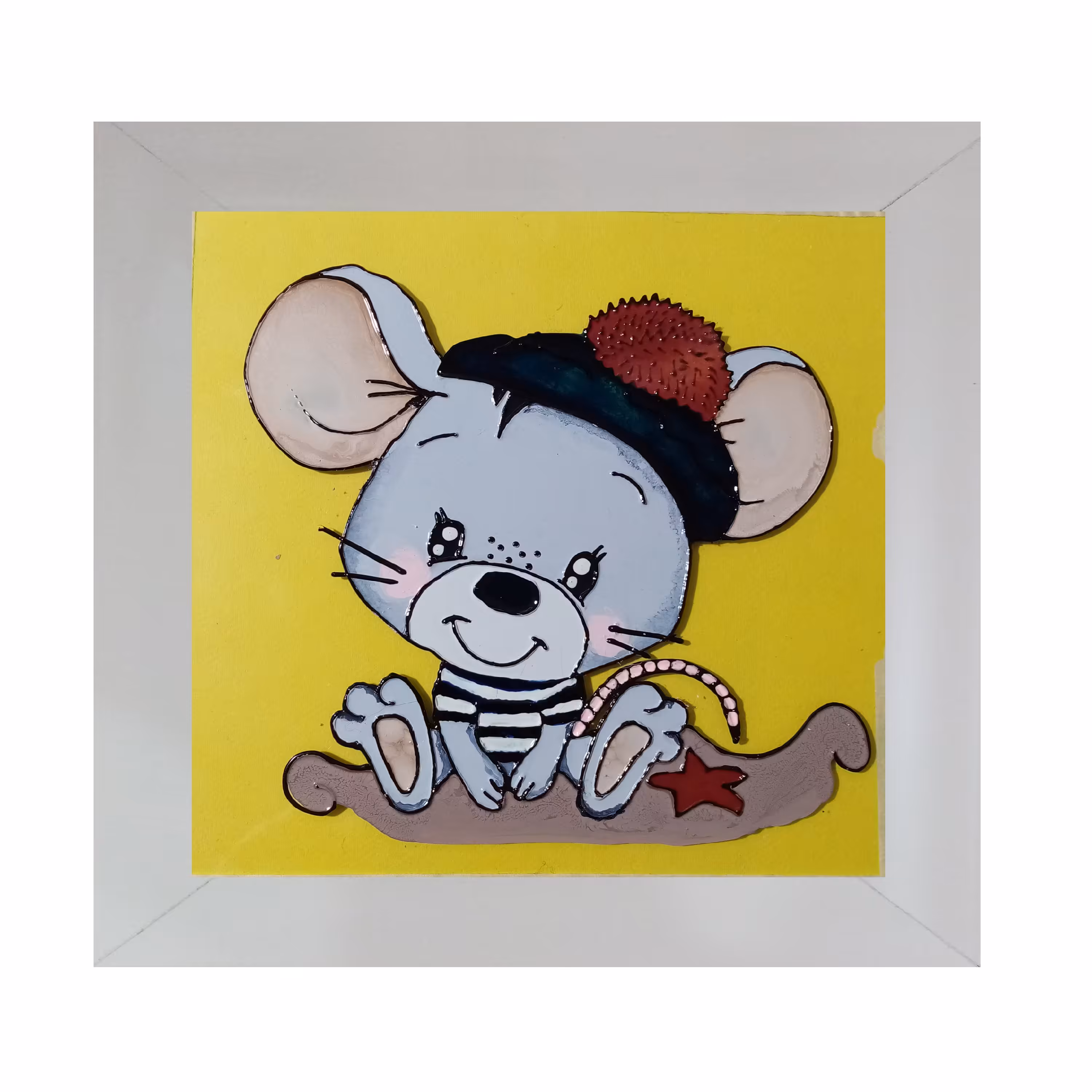 تابلوی ویترای طرح موش بانمک