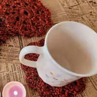 زیر لیوانی مکرومه