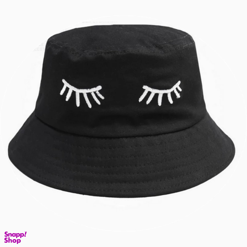 کلاه باکت مدل دو رو طرح مژه کد 545552