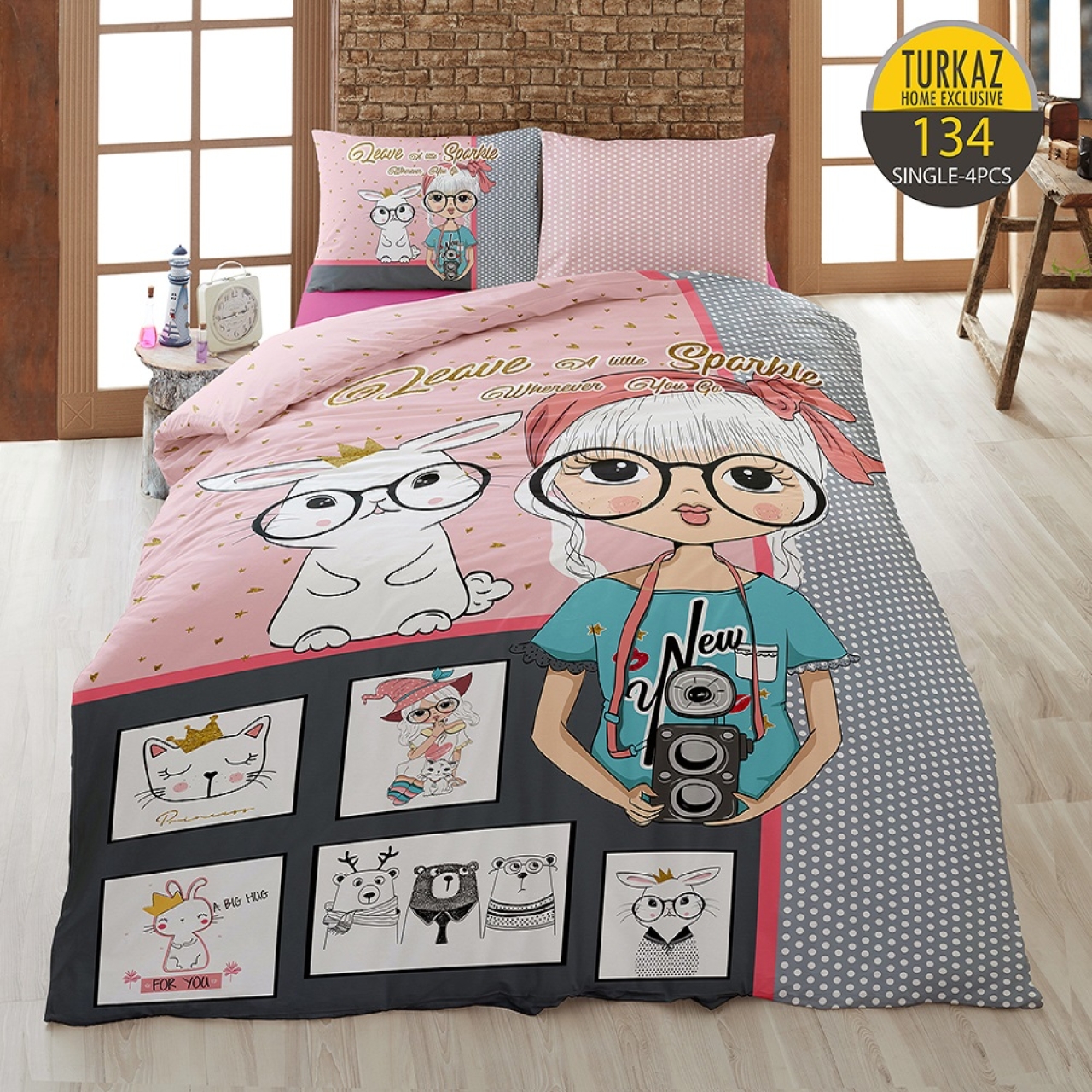 ست روتختی ترک آز کد 134 تکنفره 4 تکه