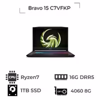 لپ تاپ Bravo 15 C7VFKP ام اس آی Ryzen 9 7940HS RTX 4060 16GB 1TB