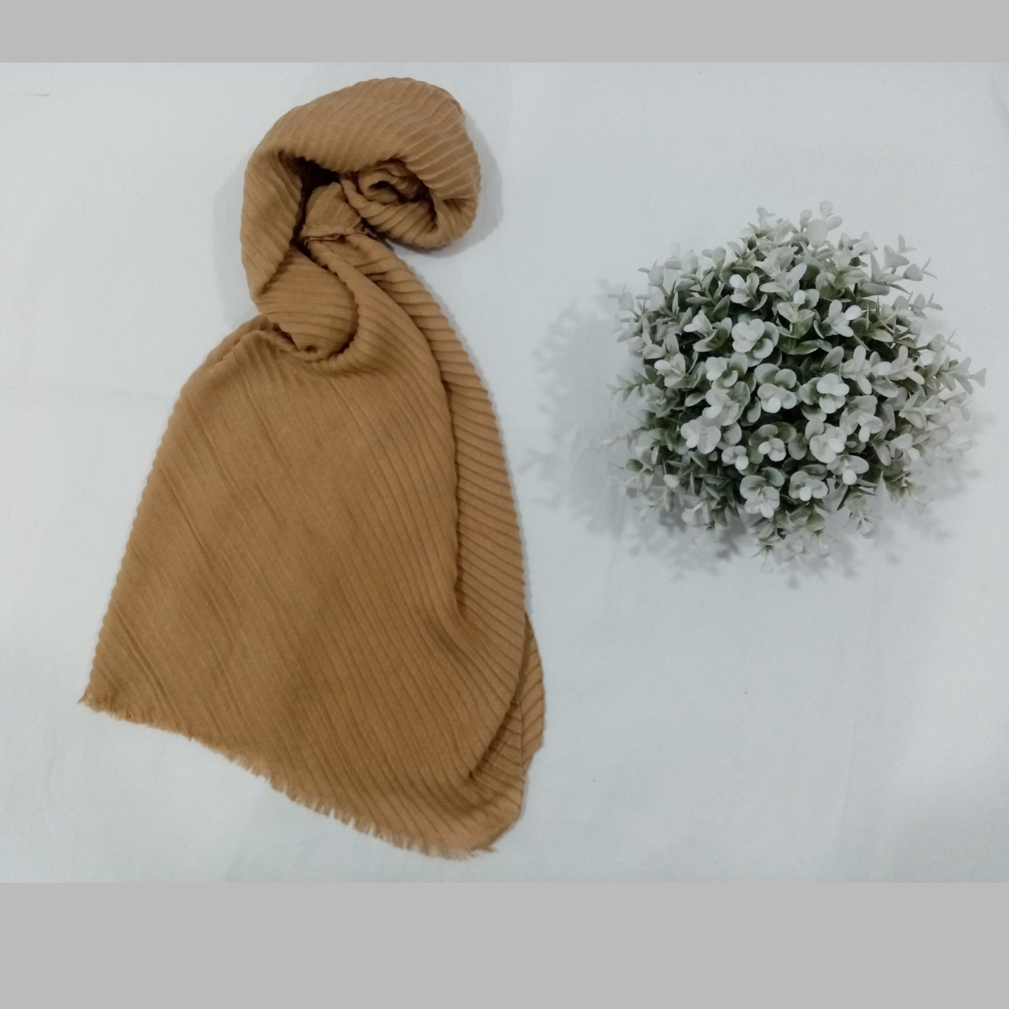 شال نخی پلیسه ساده کد 1