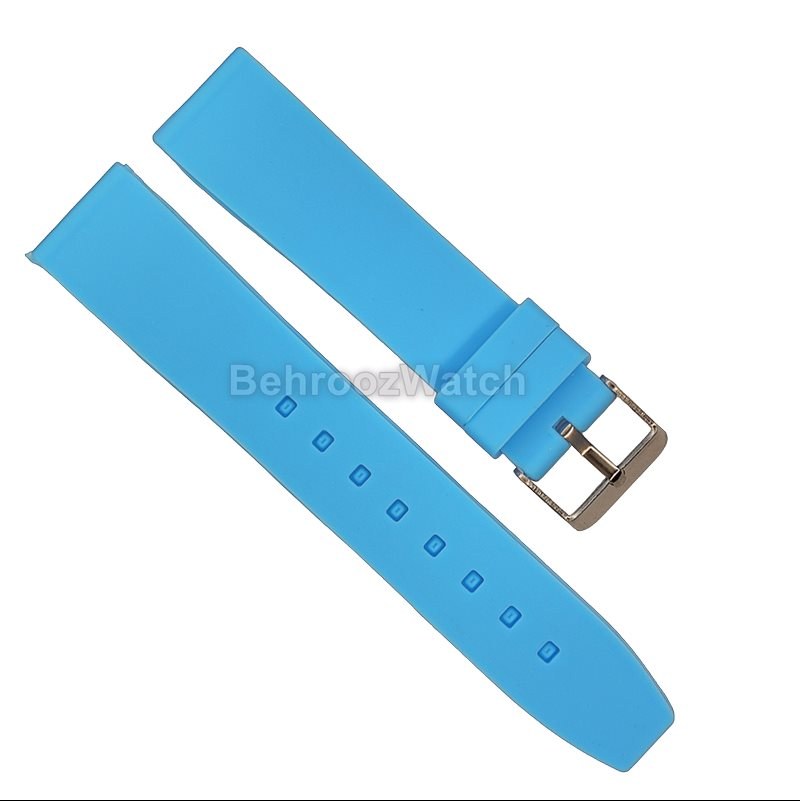 بند ساعت مچی ژله ای با کیفیت رنگ آبی کم رنگ سایز 20