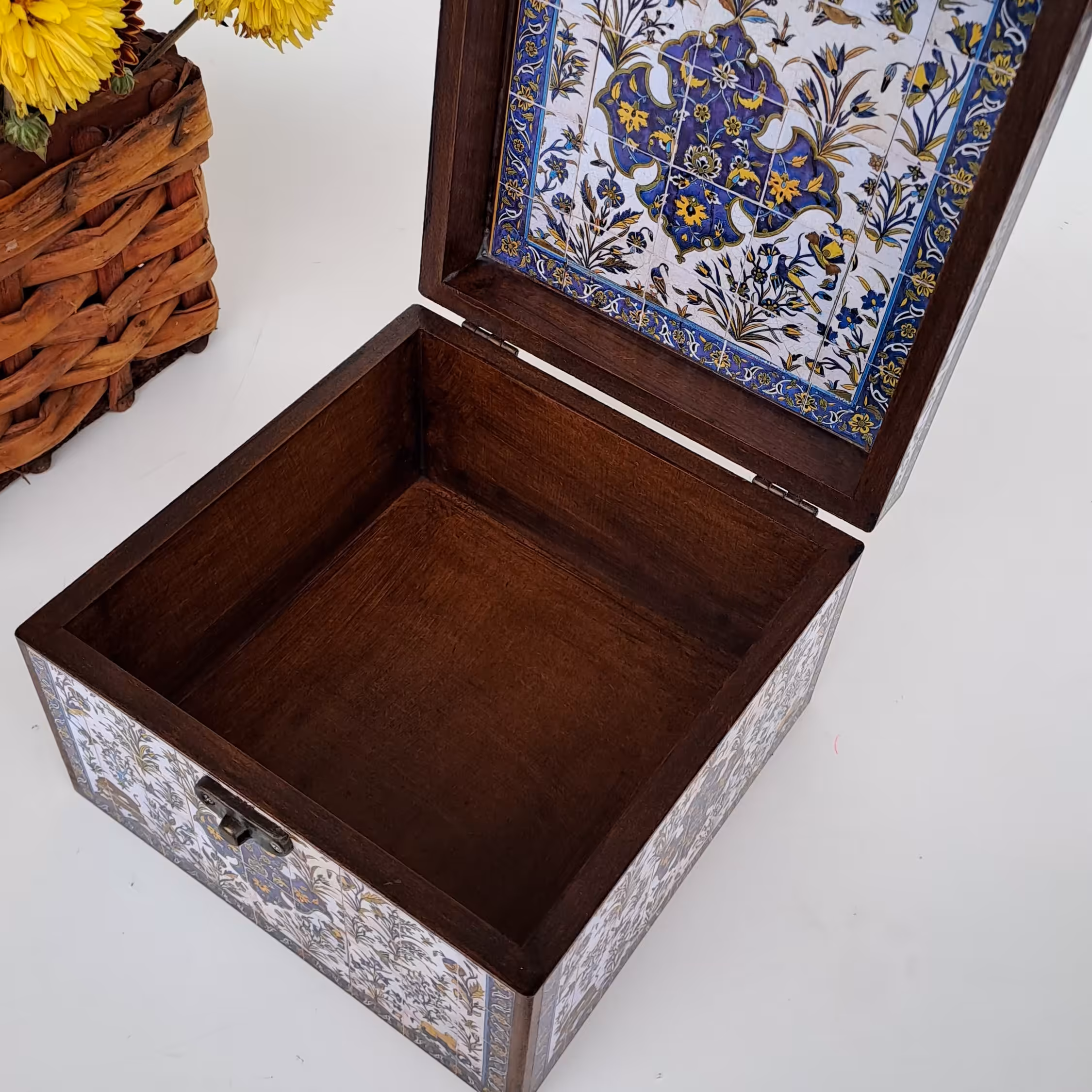 جعبه چوبی 15در15 ارتفاع 10 کد طرح 136