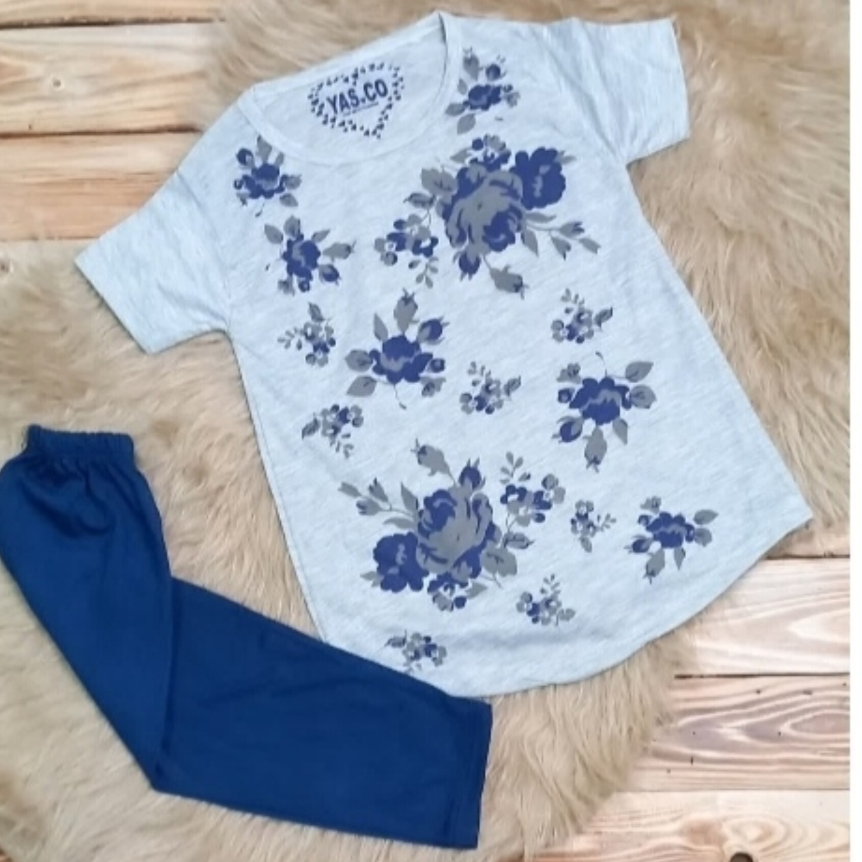 تیشرت شلوارک دخترانه پارچه ملانژسایز 45 و 50