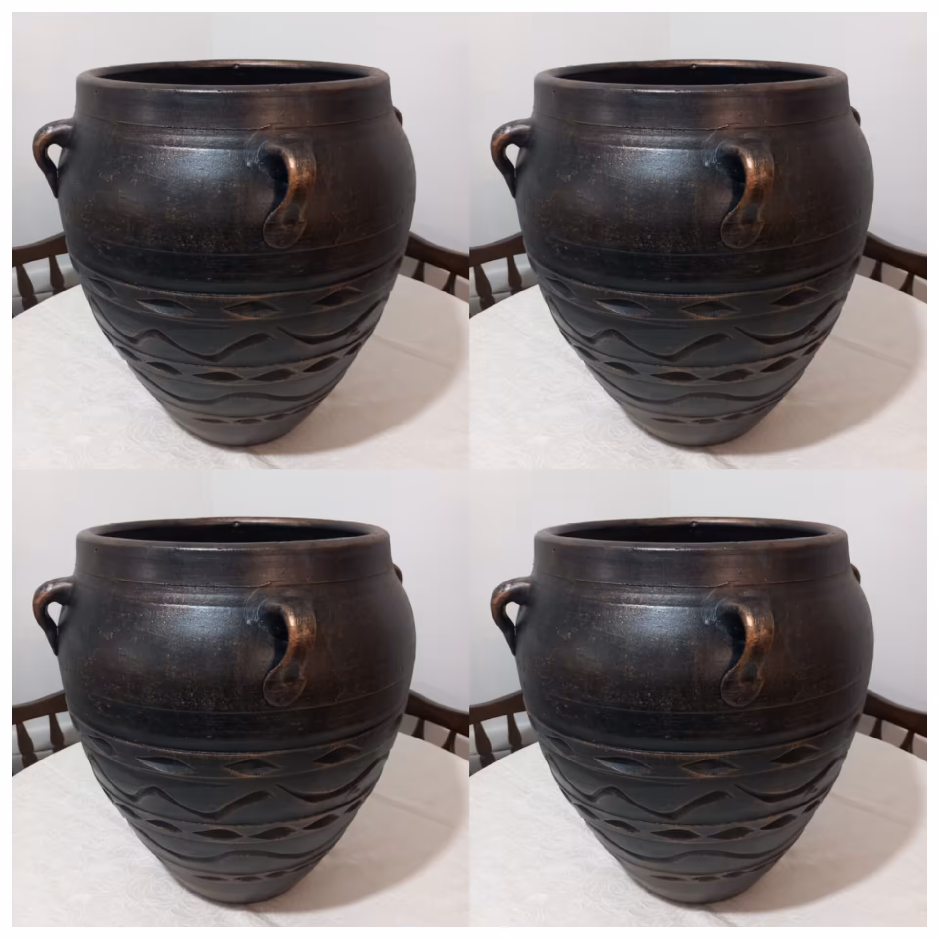 کوزه کوتاه فاخر پتینه کاری شده