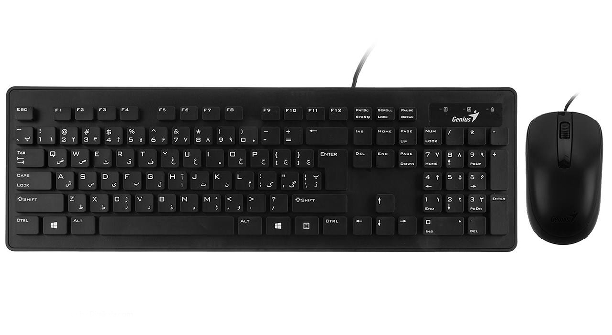 کیبورد و ماوس جنیوس مدل SlimStar C130 با حروف فارسی