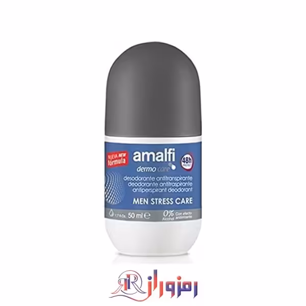 مام ضد تعریق آمالفی مدل Men stress care حجم 50 میل