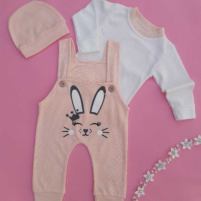 پیش بندی نوزادی دخترانه طرح خرگوش