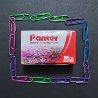 گیره کاغذ  PANTER ( پنتر) سایز 28 میلی چند رنگ متالیک