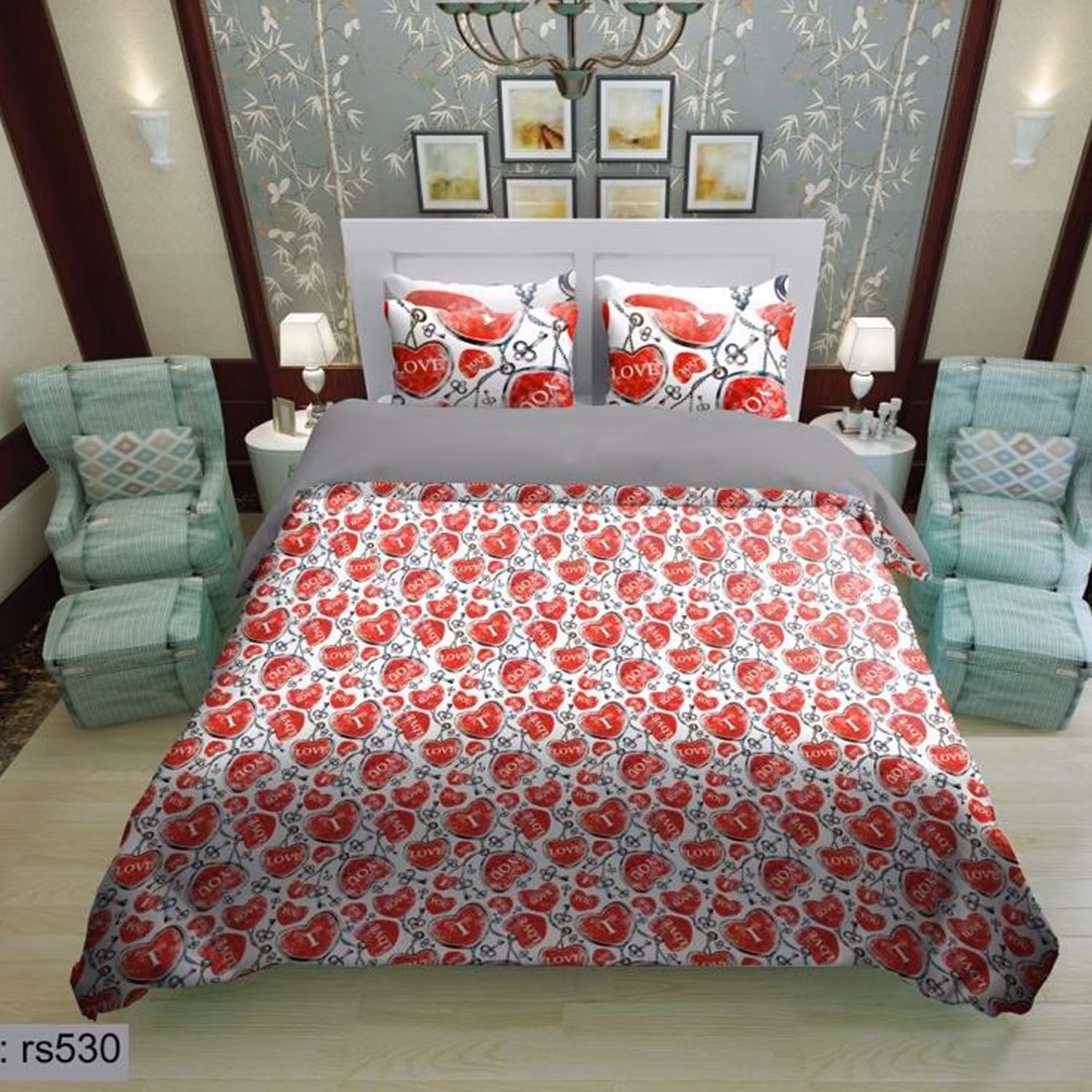 سرویس روتختی 2 نفره تنسل چاپی برندترک لند(Turk Land) rs 530