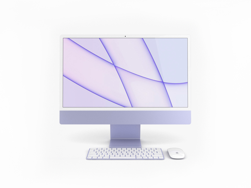 آیمک 24 اینچ مدل IMAC 24inch Apple M1 GPU 8Core-8Ram-512G Purple
