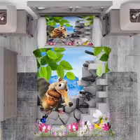 روتختی سه بعدی کودکانه طرح کارتونی سنجاب BA-6005