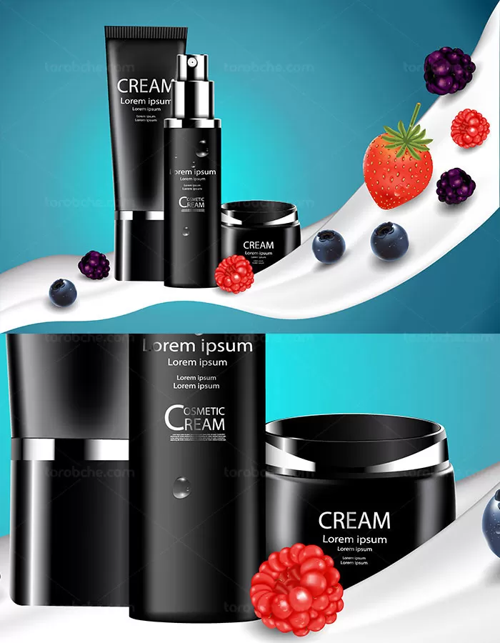 وکتور لایه باز طرح تبلیغاتی کرم شاتوت | گرافیک با طعم تربچه