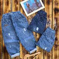 شلوار مام استایل اسپورت کمر محصول تمام کش بسیار راحت در دو رنگ آبی تیره و یخی  اسپرت مناسب دختر و پسر