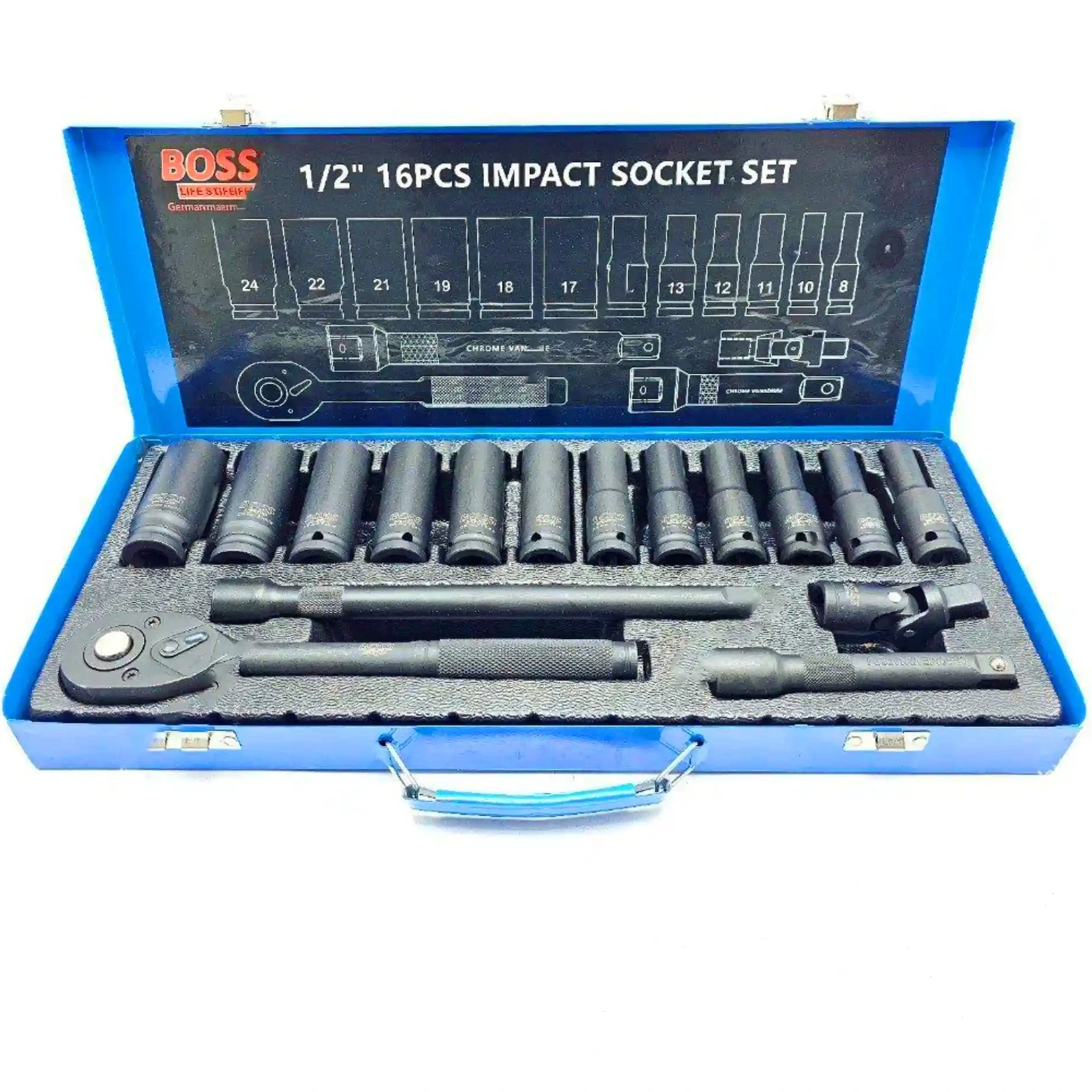 جعبه بکس 16عددی پایه بلند صنعتی فشار قوی باس مدل BS-16
