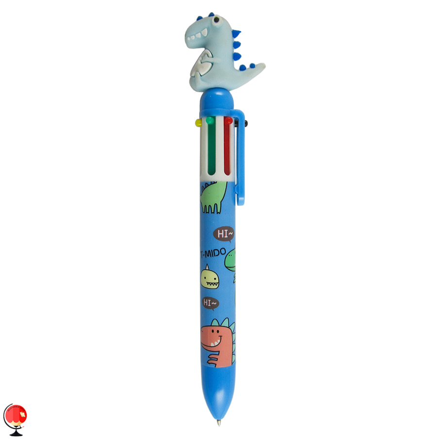 خودکار فانتزی شش رنگ دایناسور آبی