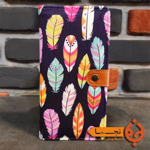 کیف پول پالتویی  مخمل کوبیده طرح پر کد P12