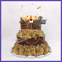 ماکت کیک حنایی دو طبقه (سینی حنا)در رنگبندی و تزئینات متنوع و کاملا طبق سلیقه شما با ماندگاری همیشگی 