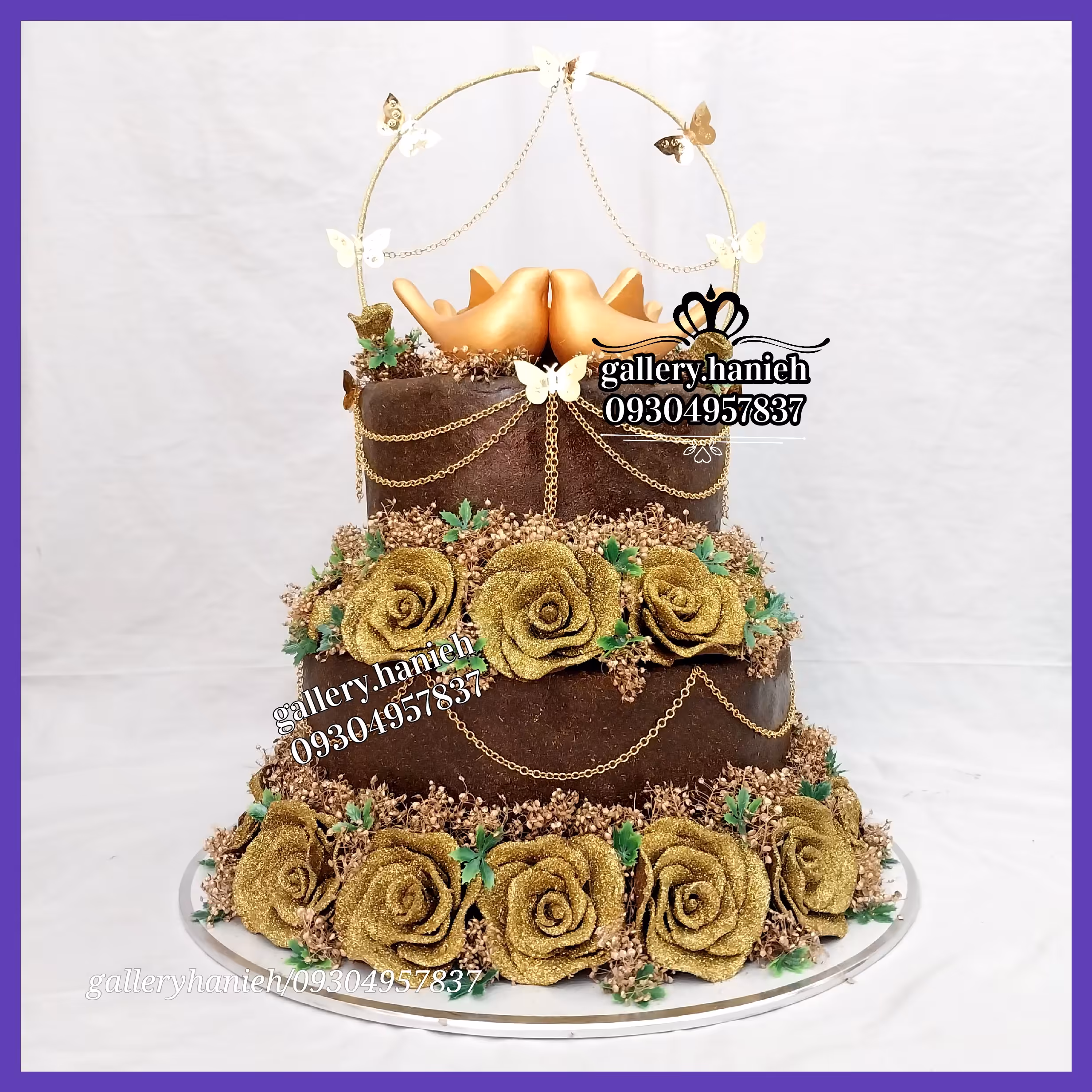 ماکت کیک حنایی دو طبقه (سینی حنا)در رنگبندی و تزئینات متنوع و کاملا طبق سلیقه شما با ماندگاری همیشگی 