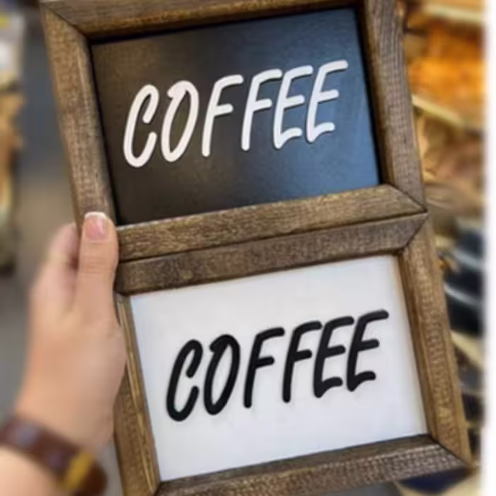 تابلو تکست آشپزخانه در دو مدل coffeeوkitchen برش لیزری 