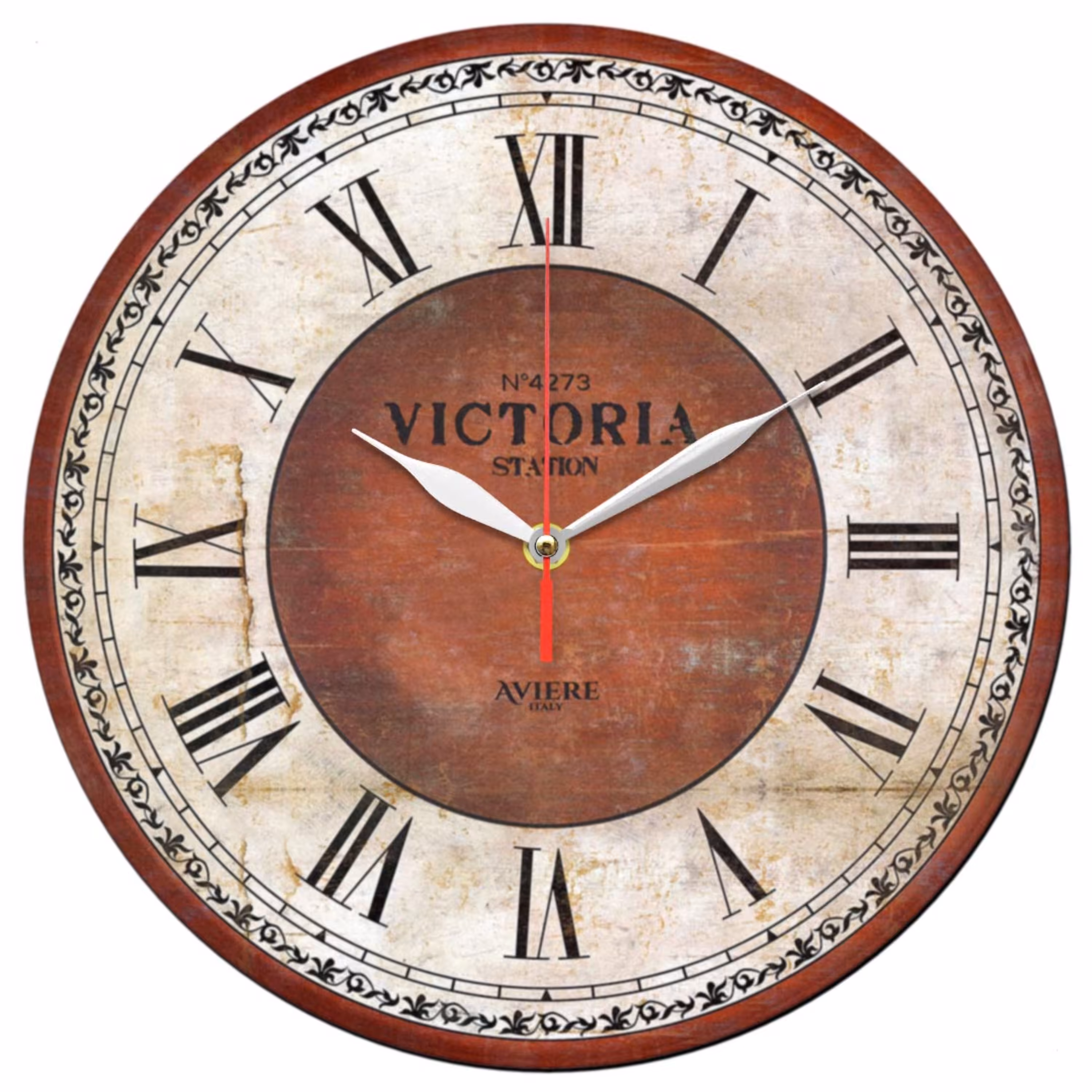 ساعت دیواری گرد مدل 1162 رنگ قهوه ای و کرم سایز 30