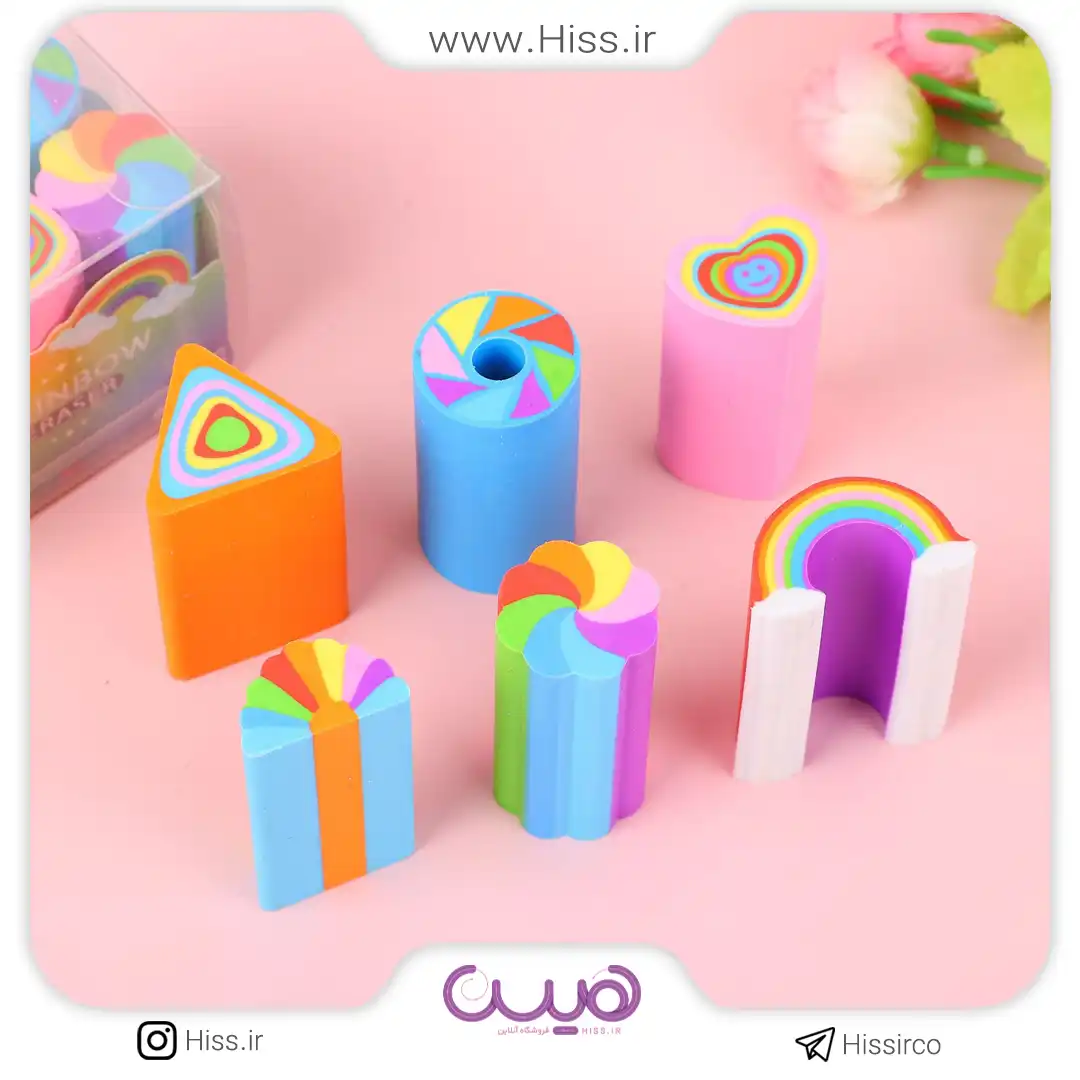 پاک کن رنگین کمانی (بسته 6 عددی)