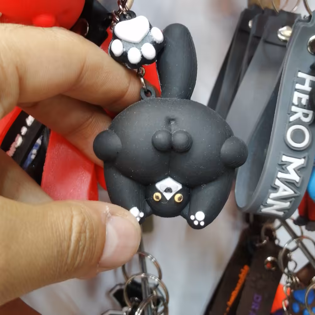 جاسوئیچی طرح گربه وارونه مشکی 