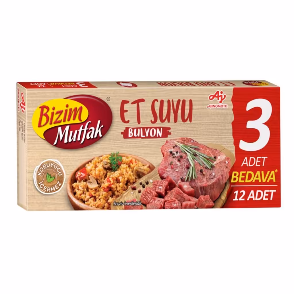 عصاره گوشت و مرغ 4 بسته 12 تایی بیزیم (bizim mutfak) محصول ترکیه