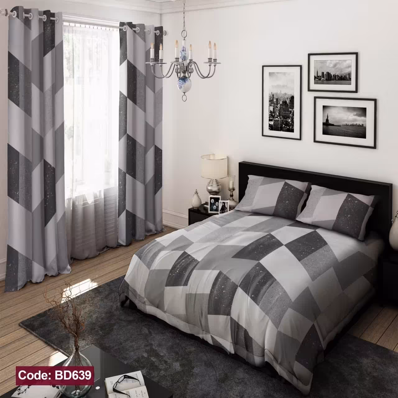 روتختی تک نفره طرح هندسی اسپرت برواگالری با جنس 100 درصد نخ پنبه و دوخت درجه یک