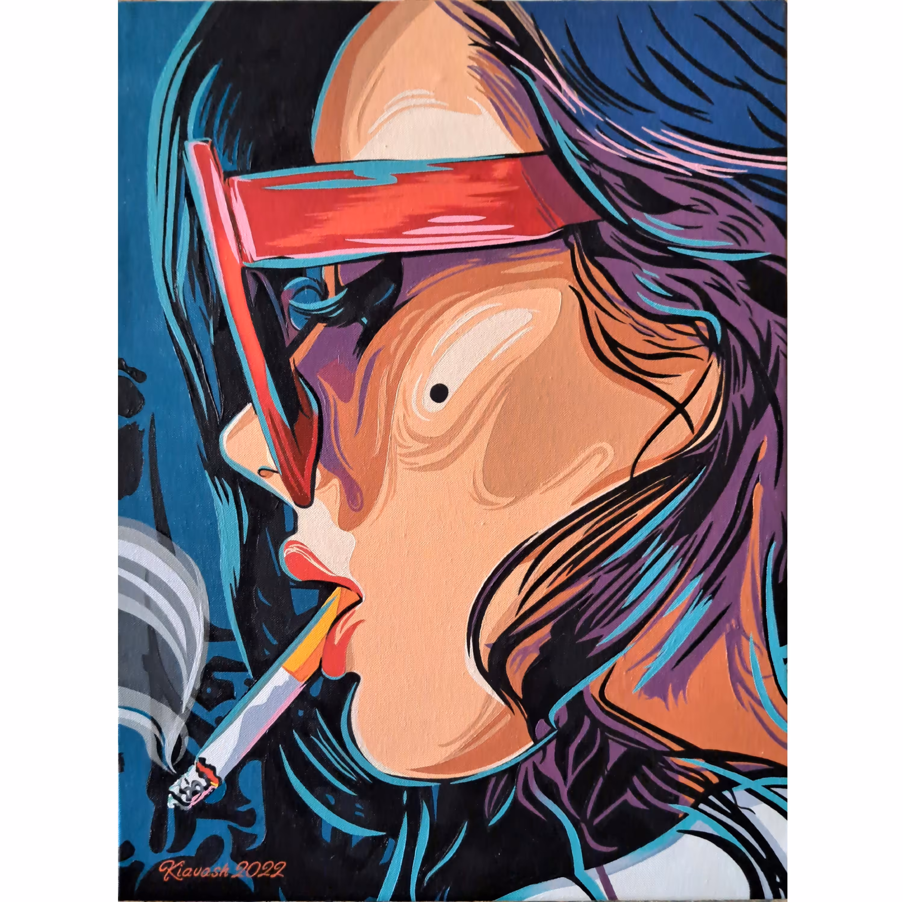 تابلو نقاشی رنگ و روغن طرح دختر سایز 30 در 40