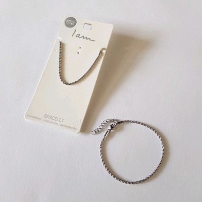 دستبند زنجیر طنابی استیل ، قابل استفاده دایم روزانه