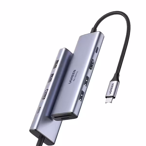 هاب یوگرین Type C to HDMI  USB 3.0*3   SD/TF مدل CM195 کد 70410