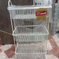 سبد سیب زمینی پیاز 3 طبقه سفید ضخیم و سنگین