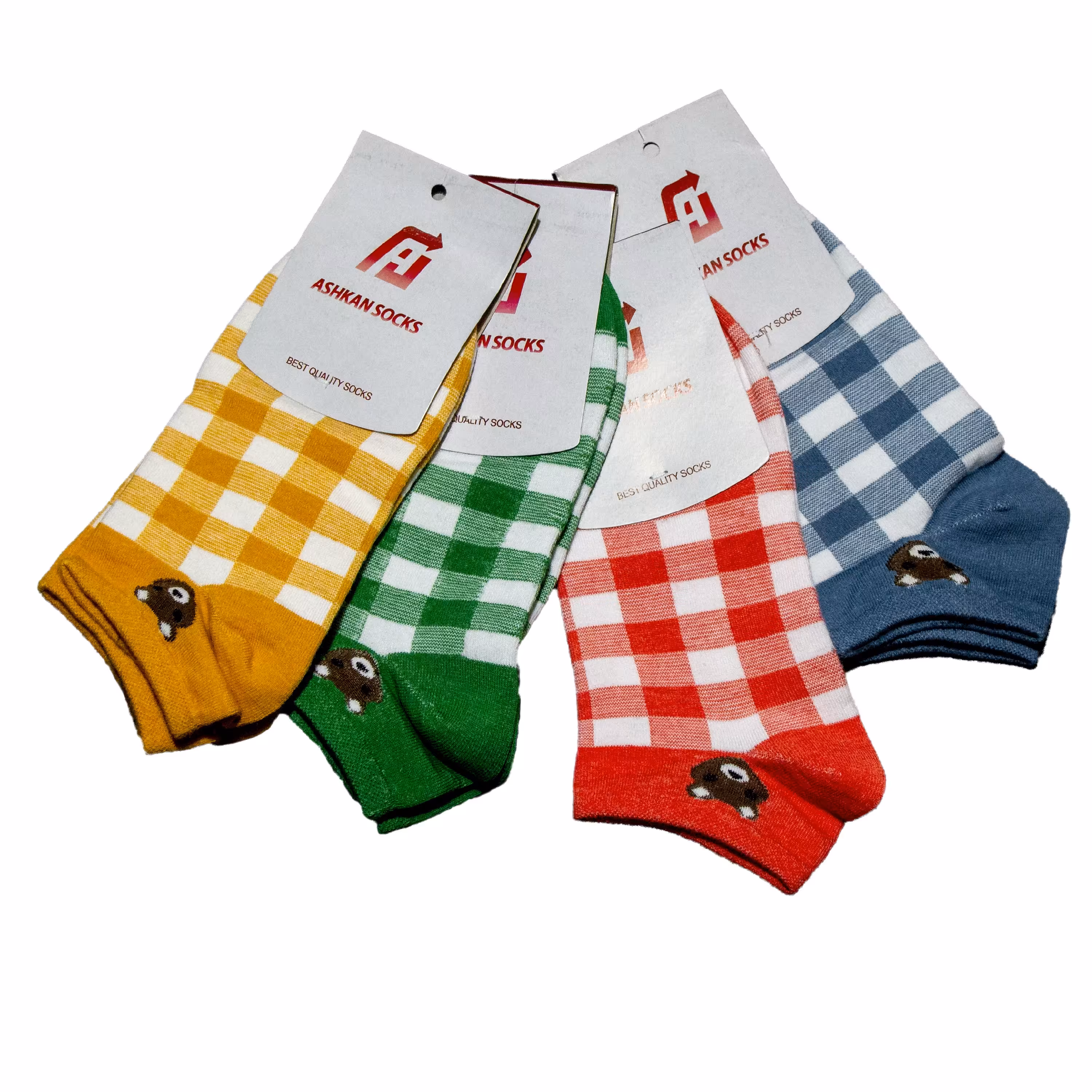 جوراب مچی چهارخونه با طرح مچ پاندا