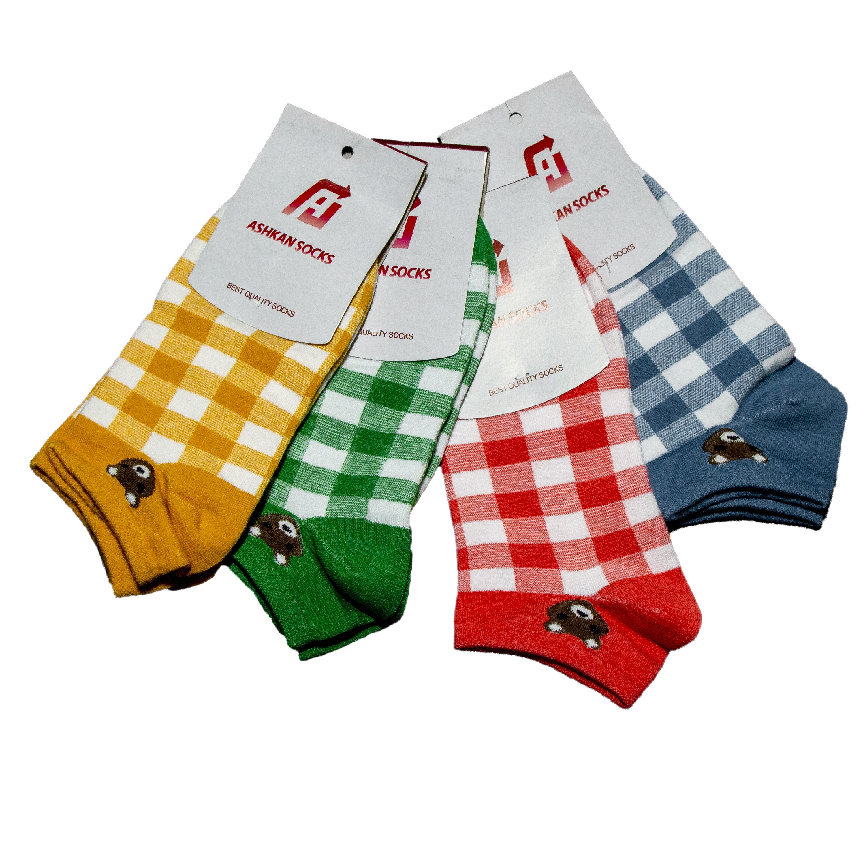 جوراب مچی چهارخونه با طرح مچ پاندا